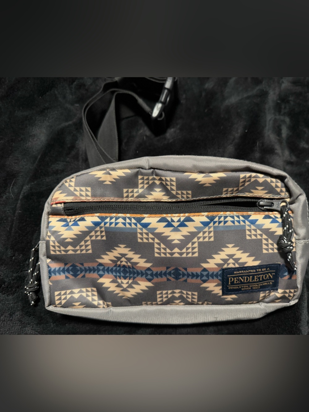Pendleton Southwestern Crossbody Bag Gray Tan Blue Travel Festival Bag